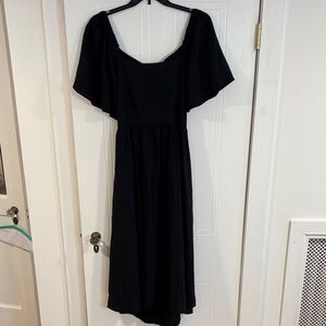 Classic Black Summer Midi Dress